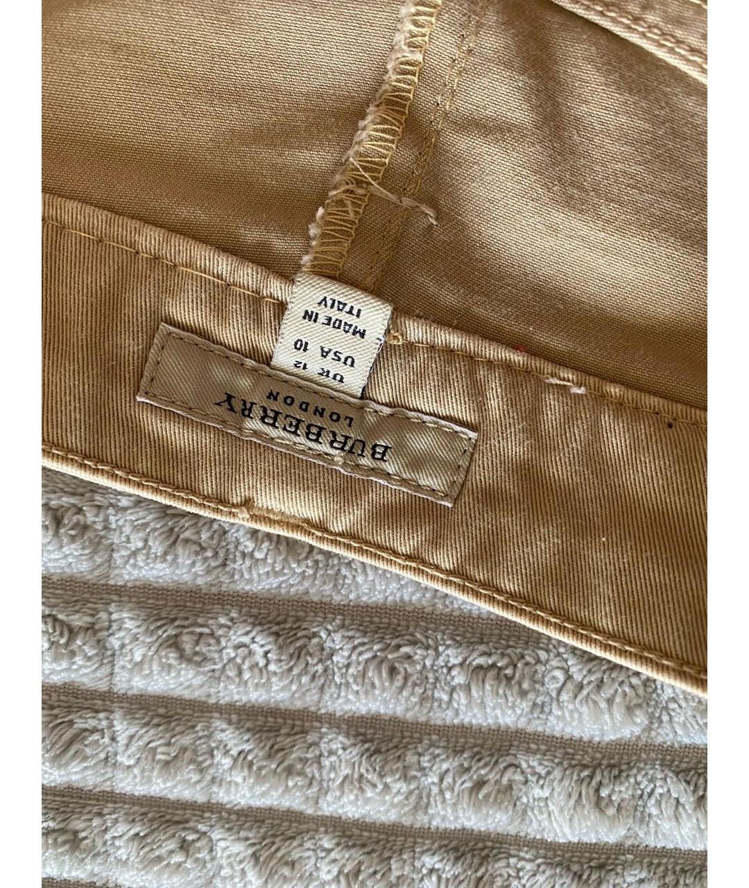 BURBERRY Бежевая хлопковая юбка миди, фото 4