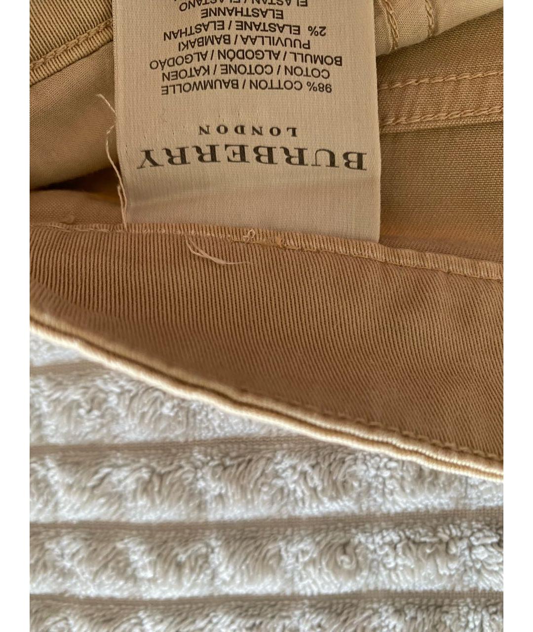 BURBERRY Бежевая хлопковая юбка миди, фото 5
