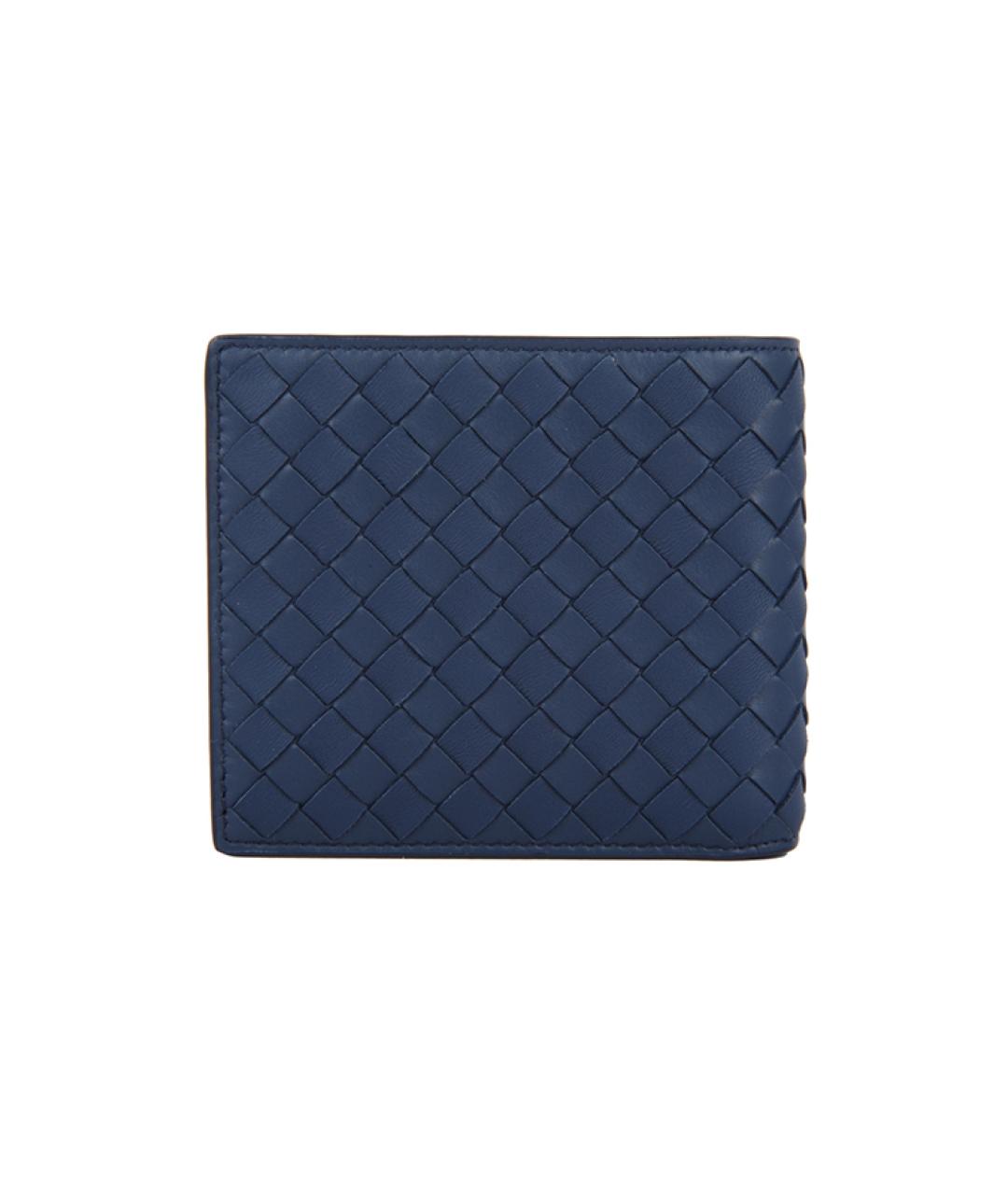 BOTTEGA VENETA Синий кожаный кошелек, фото 2