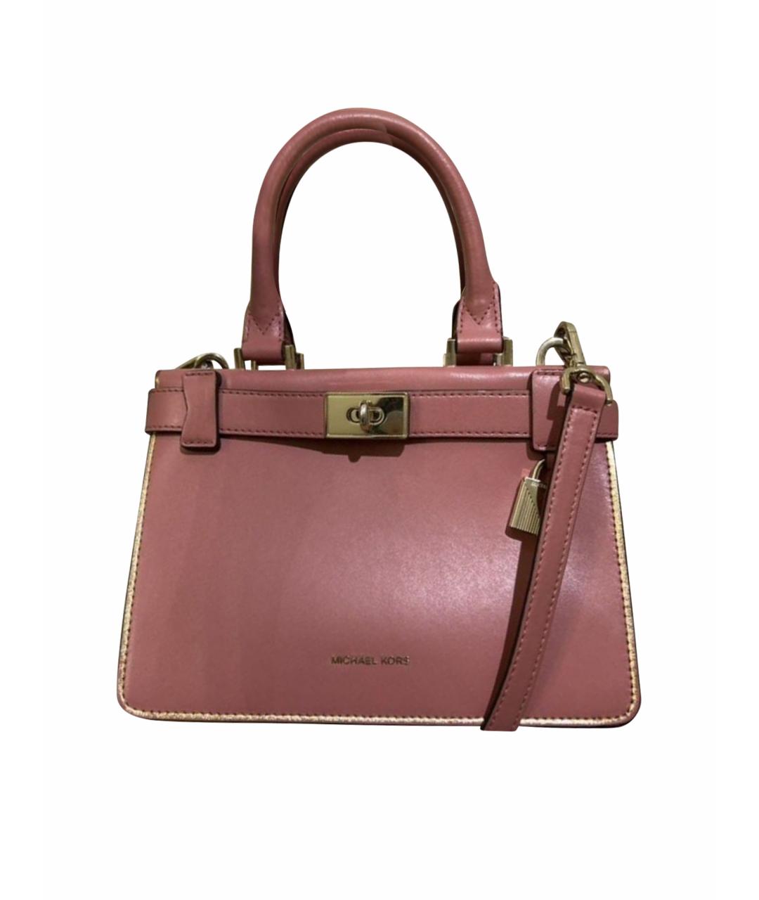 MICHAEL KORS Розовая кожаная сумка с короткими ручками, фото 1