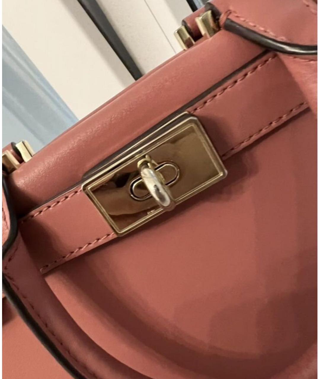 MICHAEL KORS Розовая кожаная сумка с короткими ручками, фото 3
