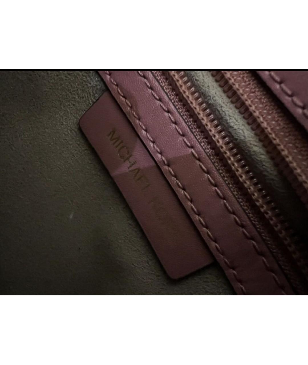 MICHAEL KORS Розовая кожаная сумка с короткими ручками, фото 7
