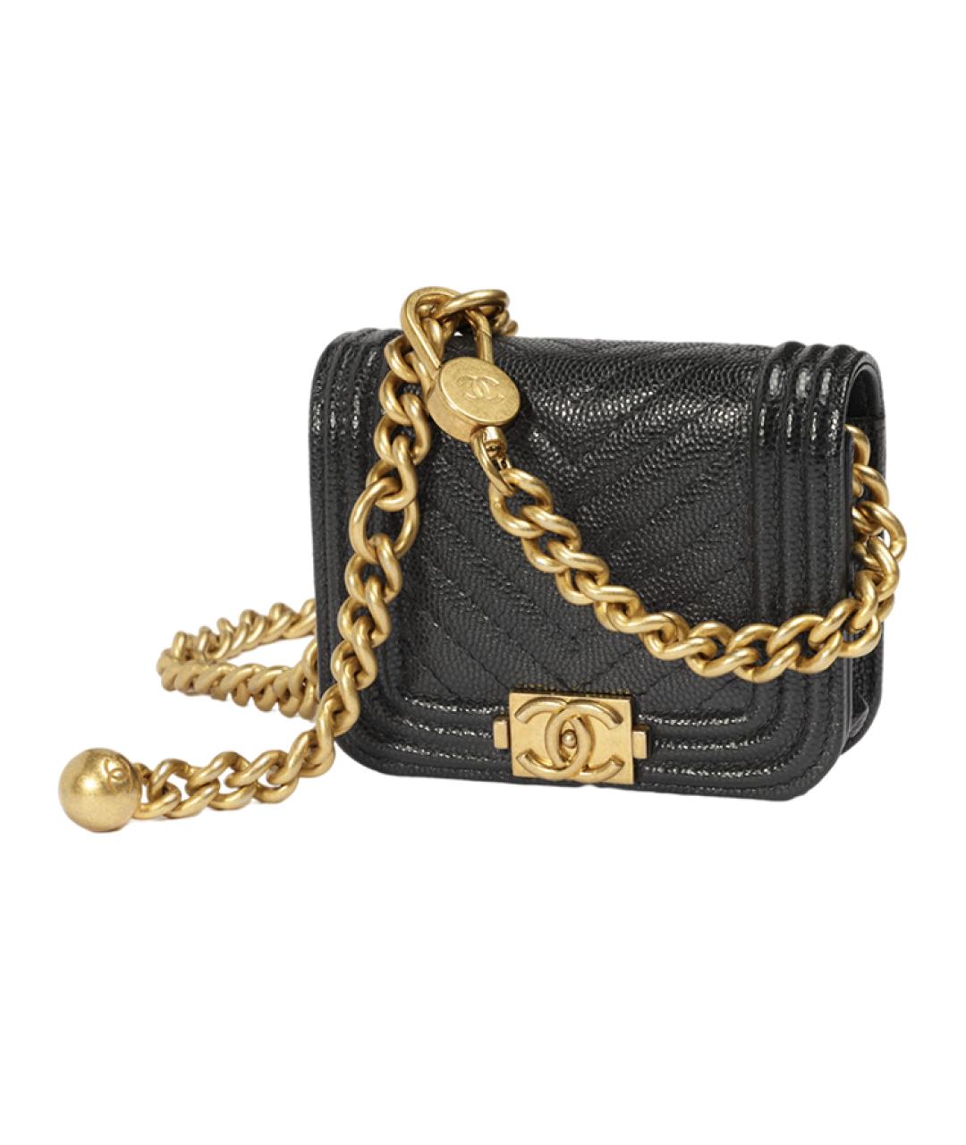 CHANEL Черная кожаная поясная сумка, фото 2