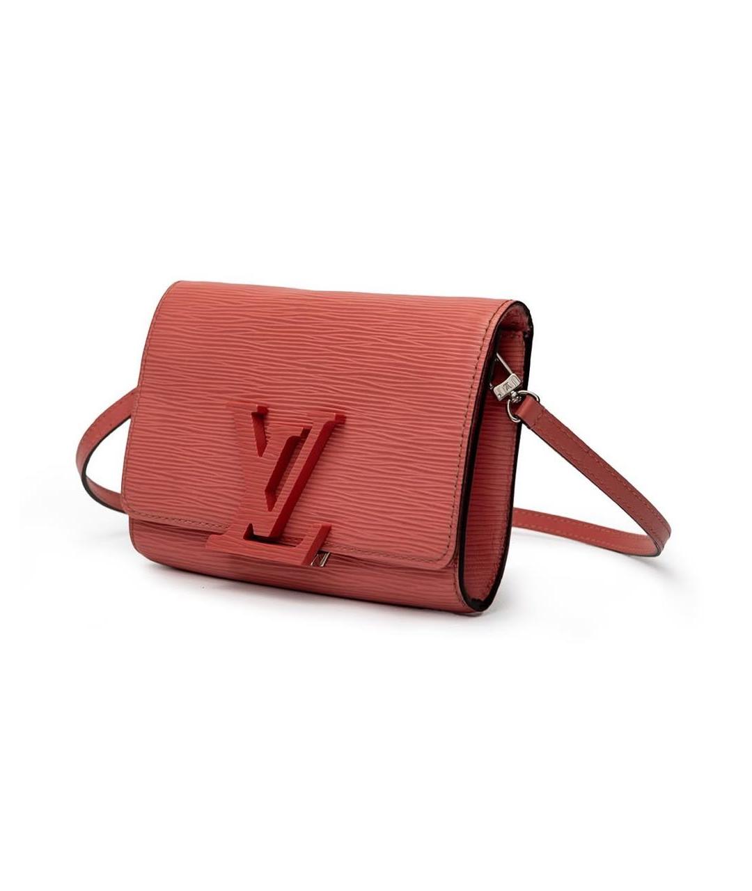 LOUIS VUITTON Коралловая кожаная сумка через плечо, фото 3