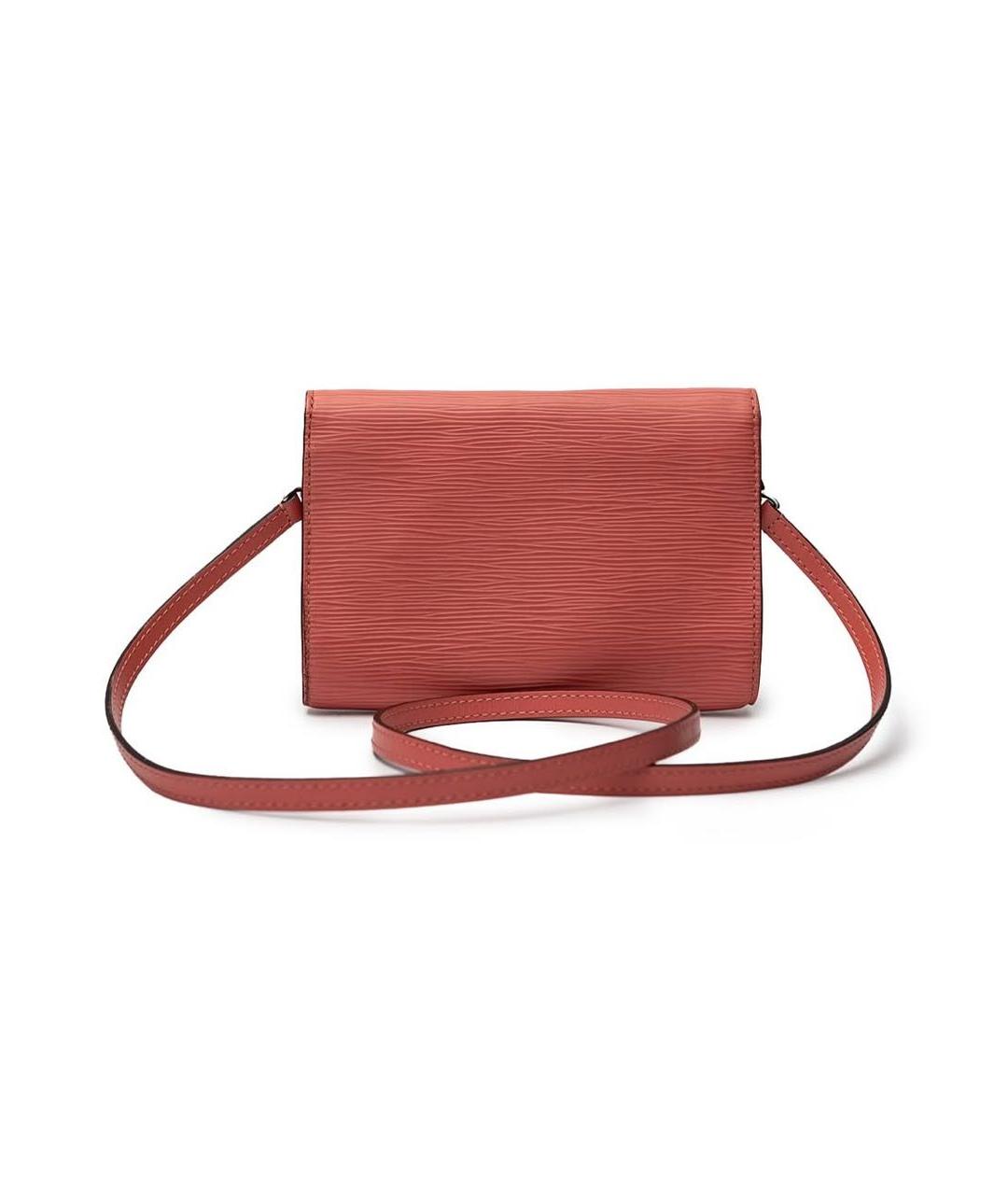 LOUIS VUITTON Коралловая кожаная сумка через плечо, фото 4
