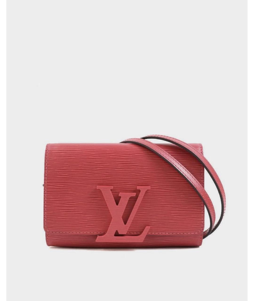 LOUIS VUITTON Коралловая кожаная сумка через плечо, фото 7