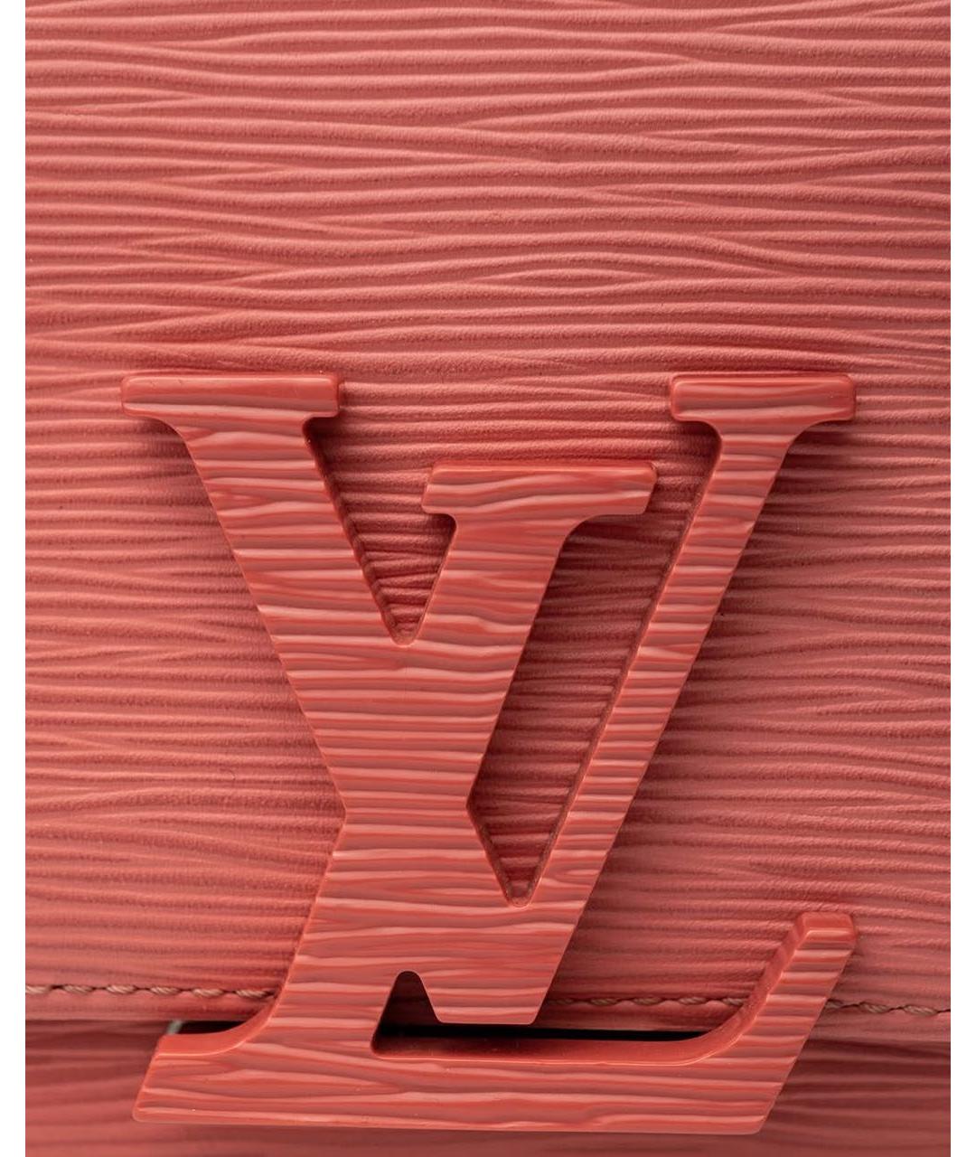 LOUIS VUITTON Коралловая кожаная сумка через плечо, фото 6