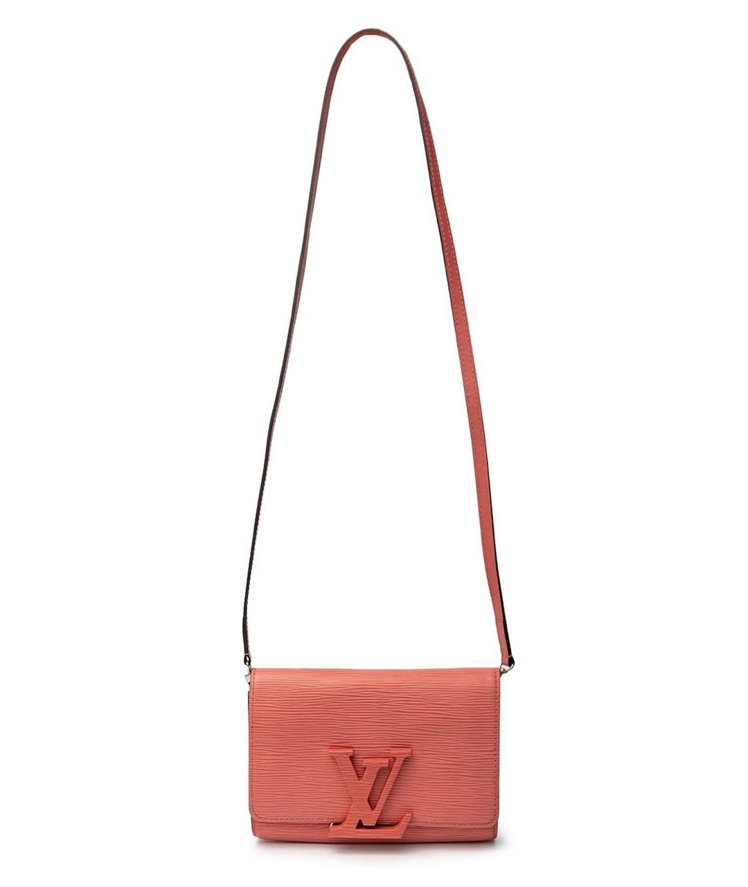 LOUIS VUITTON Коралловая кожаная сумка через плечо, фото 5