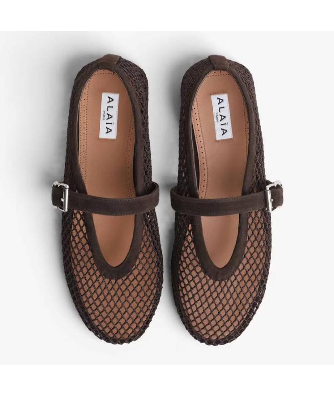 ALAIA Коричневые текстильные балетки, фото 3