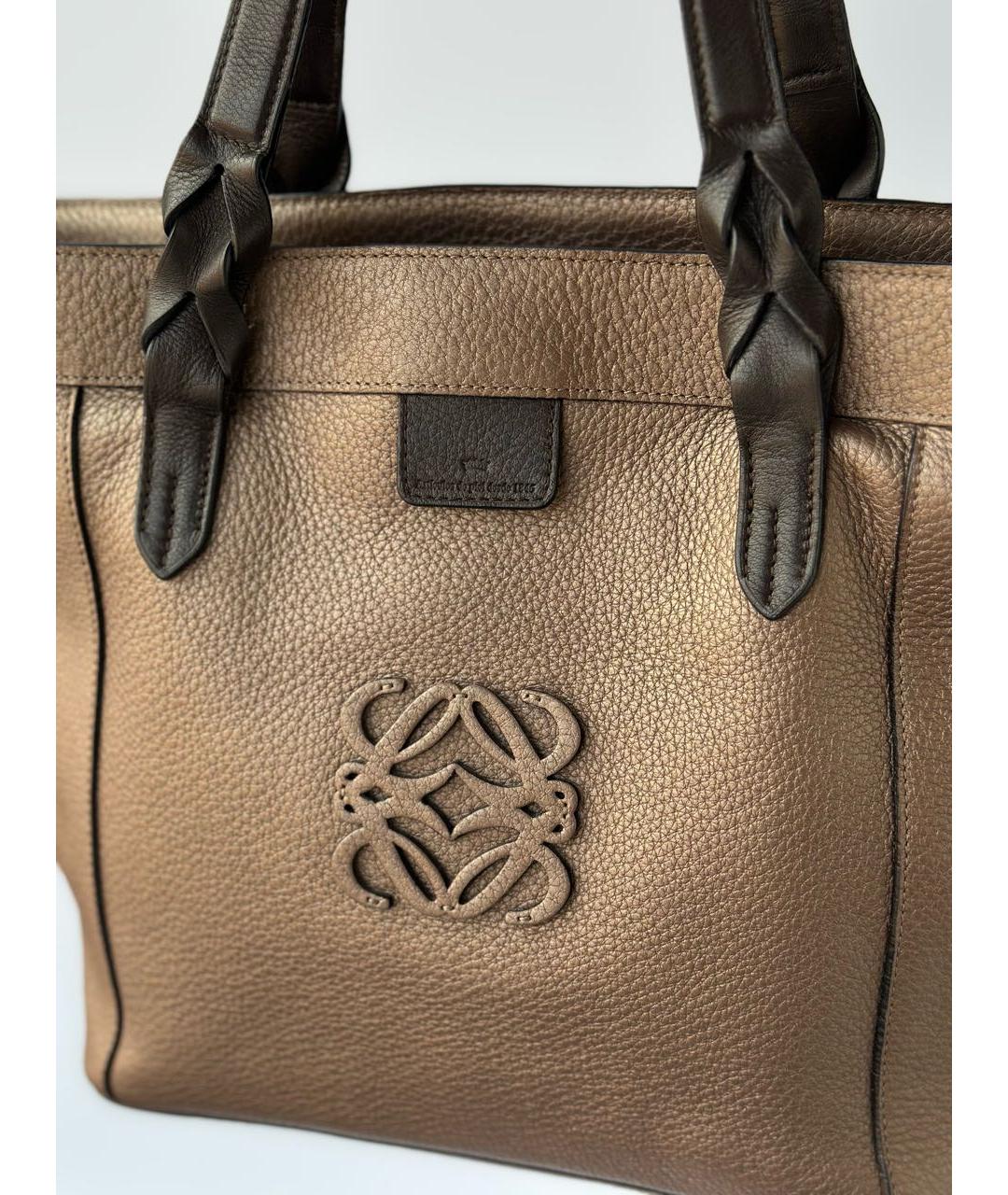 LOEWE Коричневая кожаная сумка тоут, фото 8