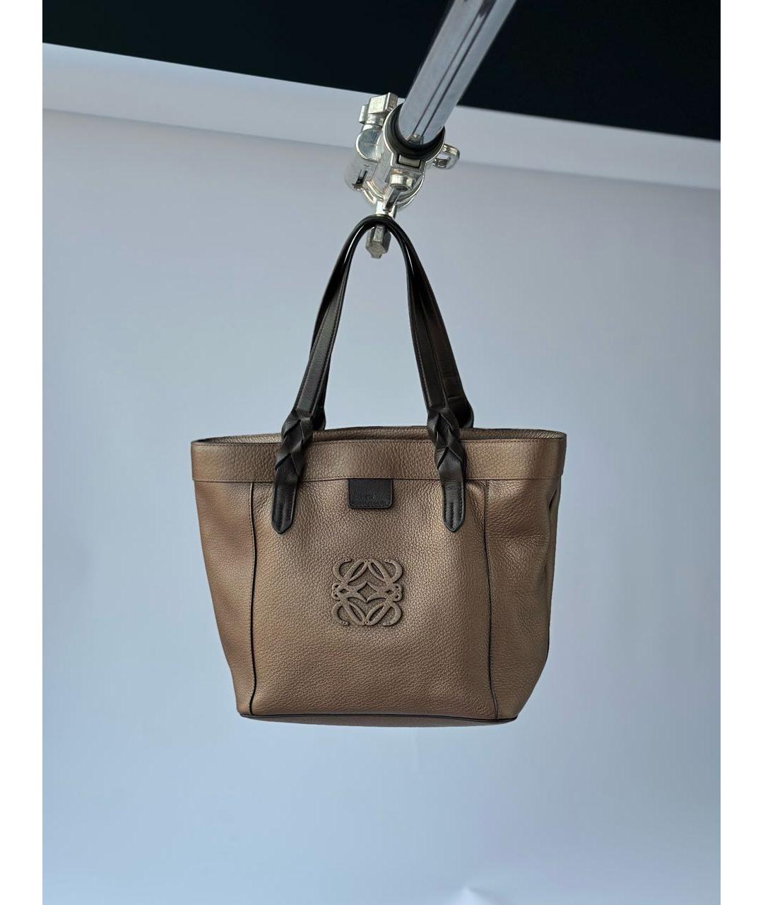 LOEWE Коричневая кожаная сумка тоут, фото 9