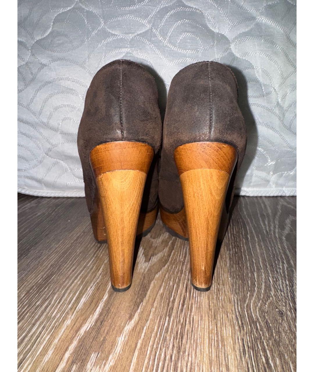DOLCE&GABBANA Коричневые замшевые ботильоны, фото 4