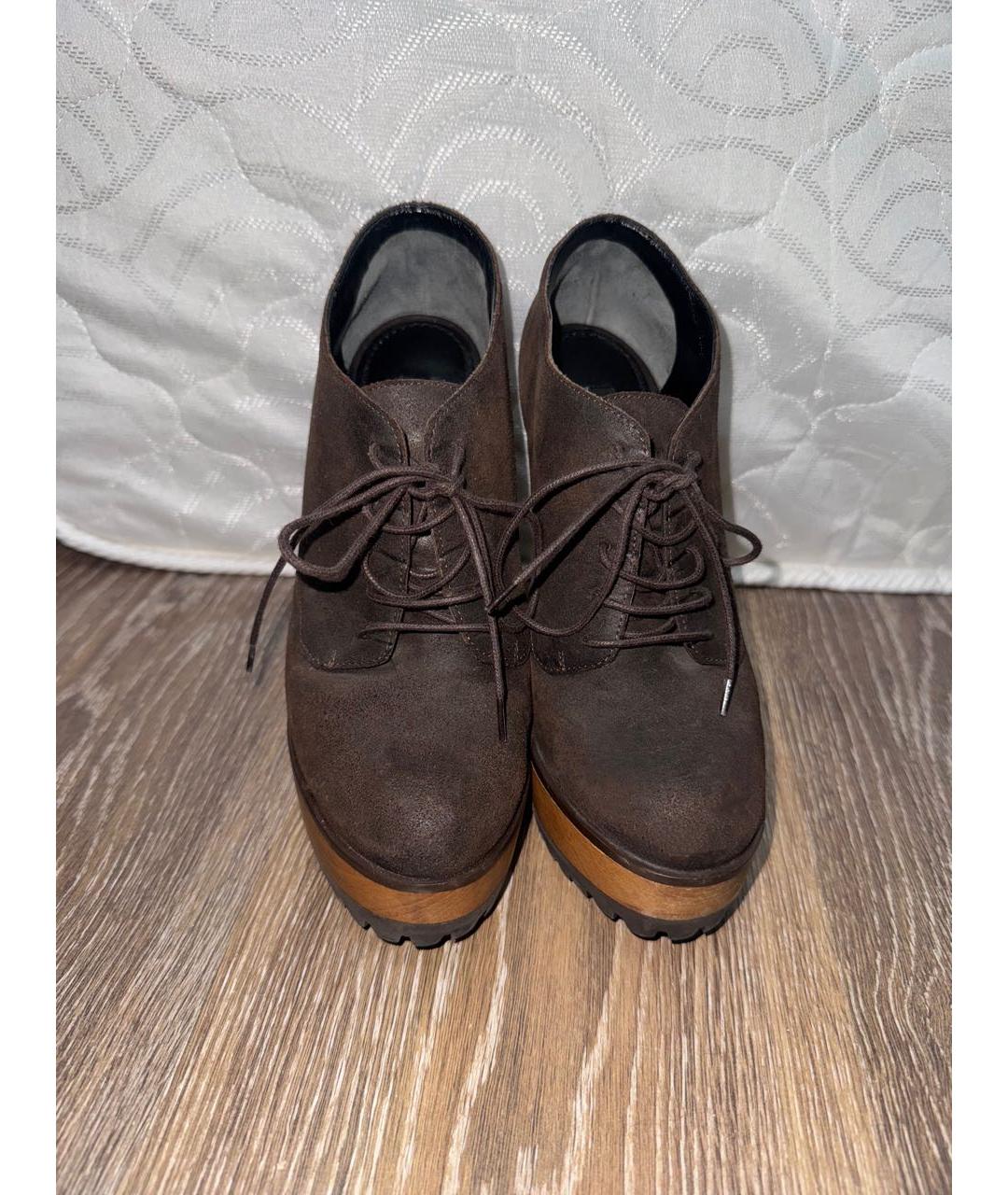 DOLCE&GABBANA Коричневые замшевые ботильоны, фото 2