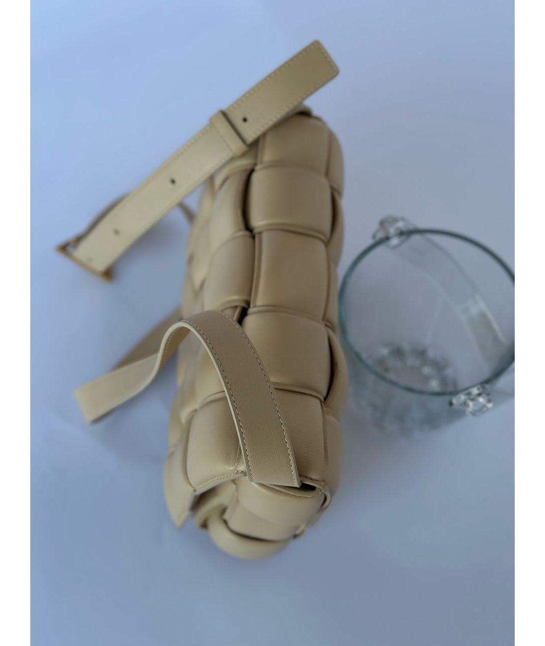 BOTTEGA VENETA Бежевая кожаная сумка через плечо, фото 6