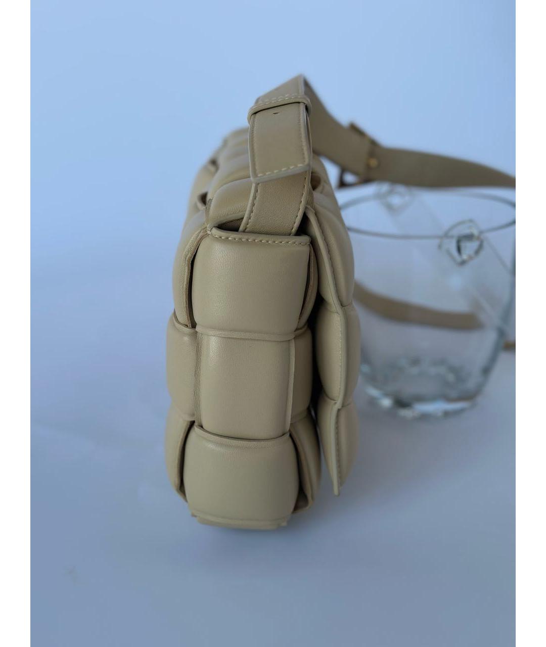 BOTTEGA VENETA Бежевая кожаная сумка через плечо, фото 2