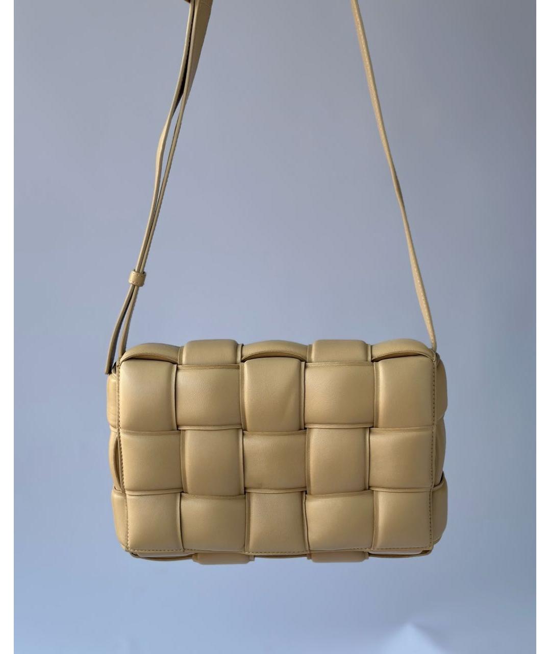 BOTTEGA VENETA Бежевая кожаная сумка через плечо, фото 9