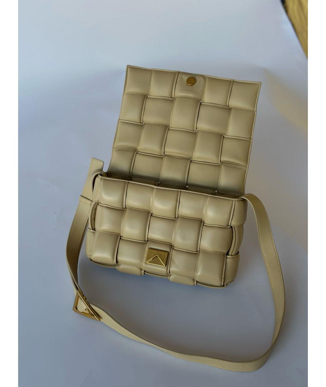 BOTTEGA VENETA Бежевая кожаная сумка через плечо, фото 4