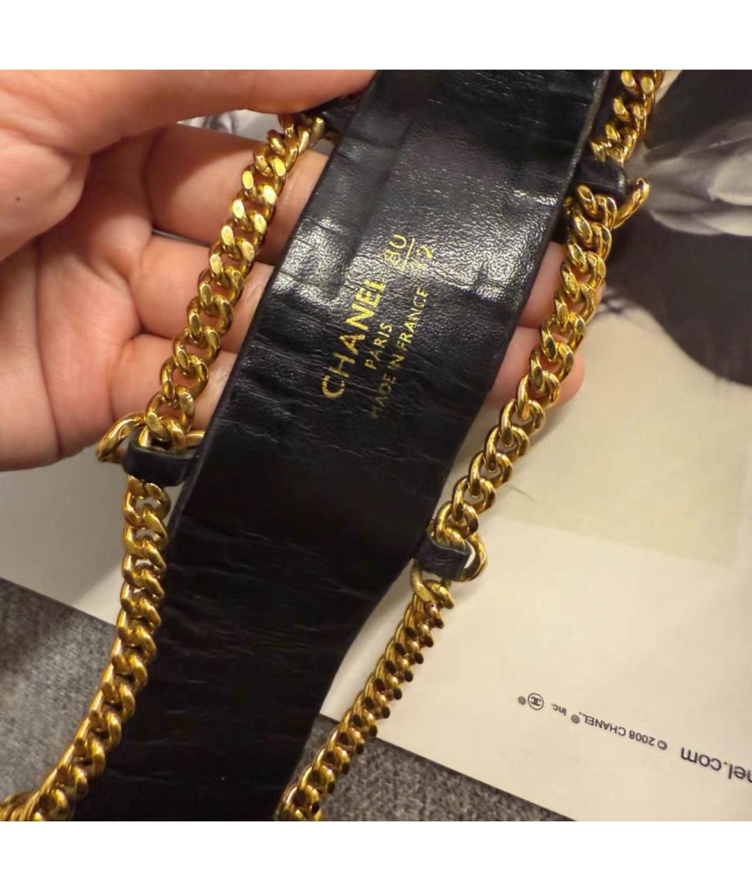CHANEL Черный кожаный ремень, фото 4