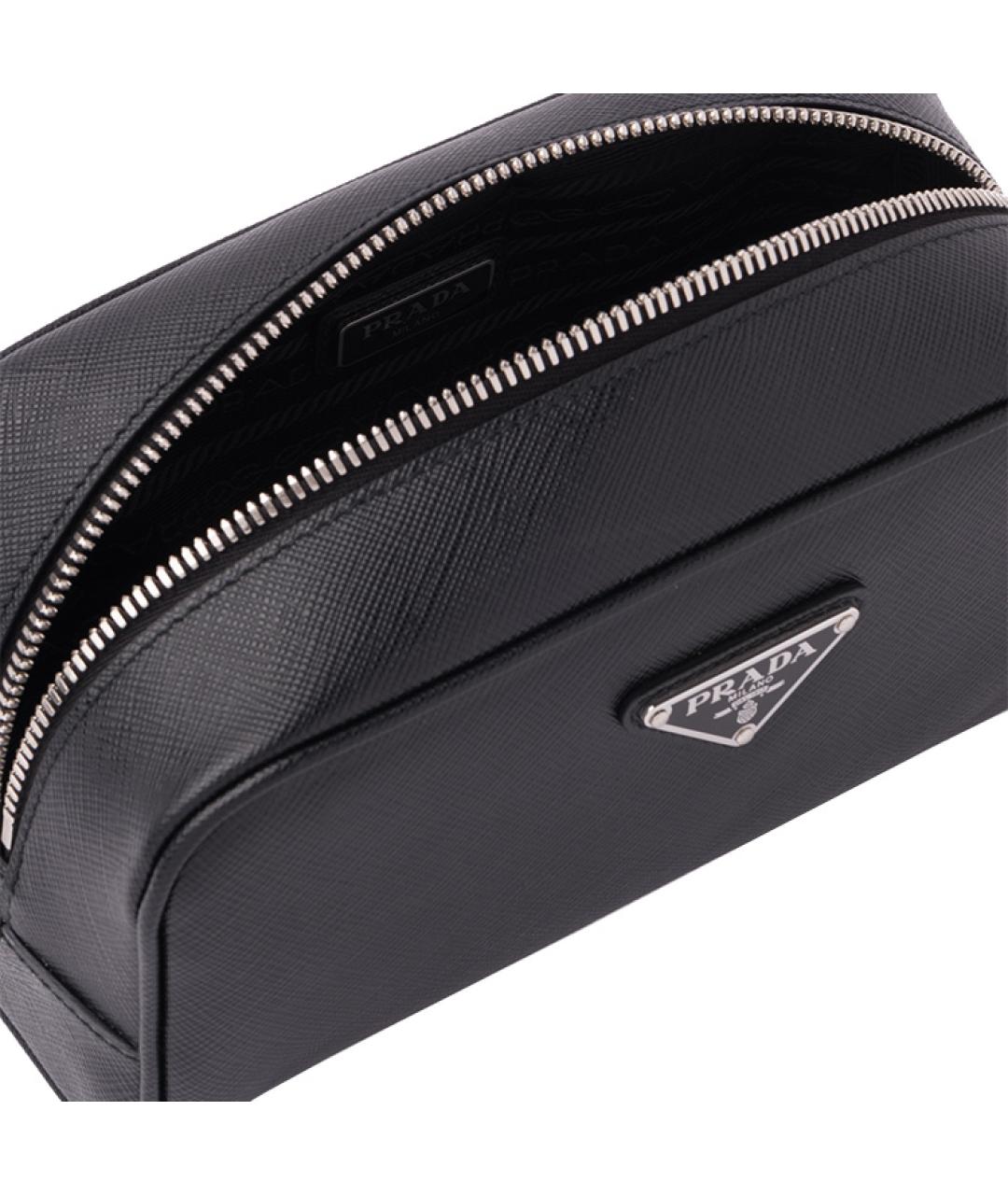 PRADA Черная кожаная косметичка, фото 5