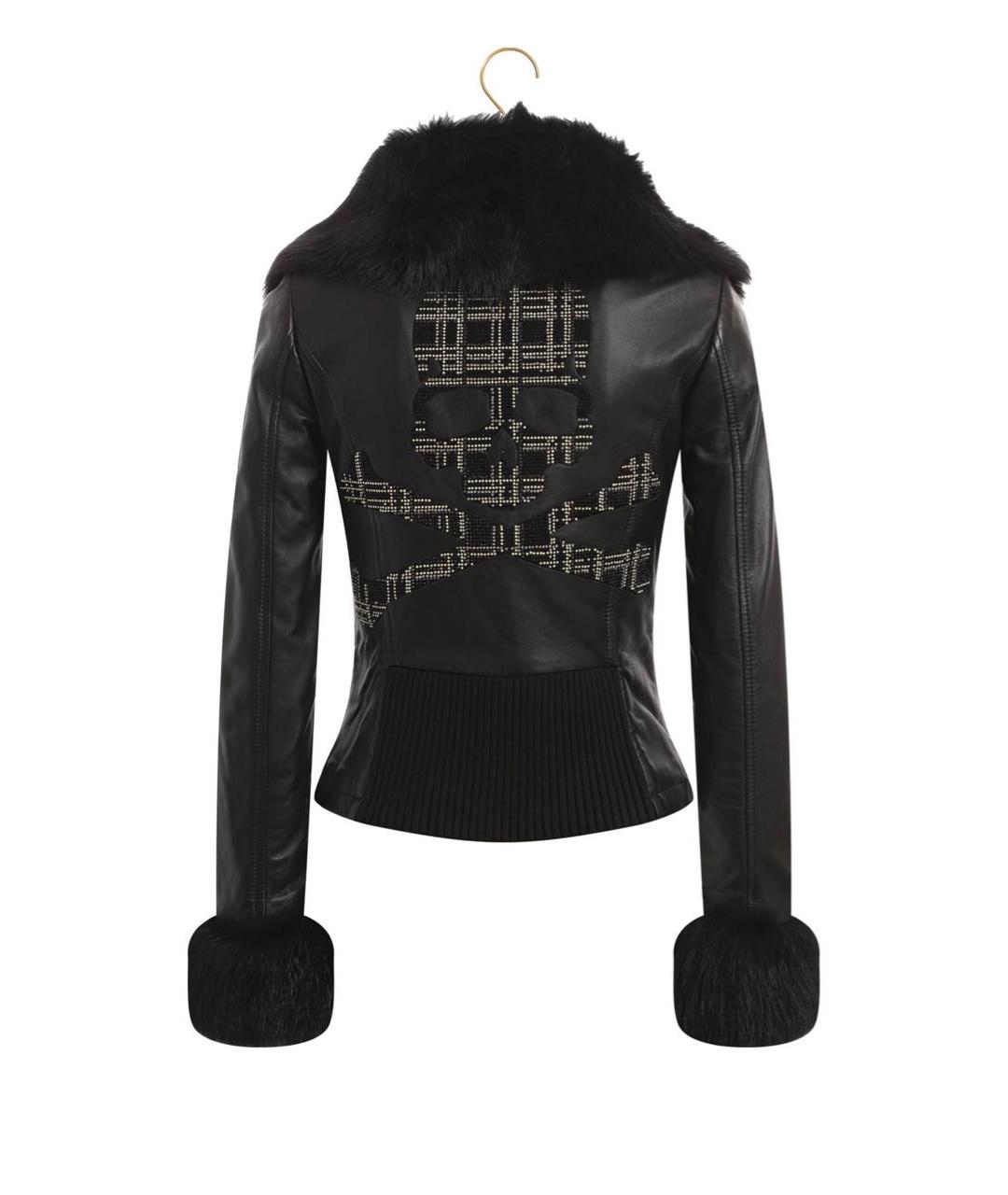 PHILIPP PLEIN Черная кожаная куртка, фото 4