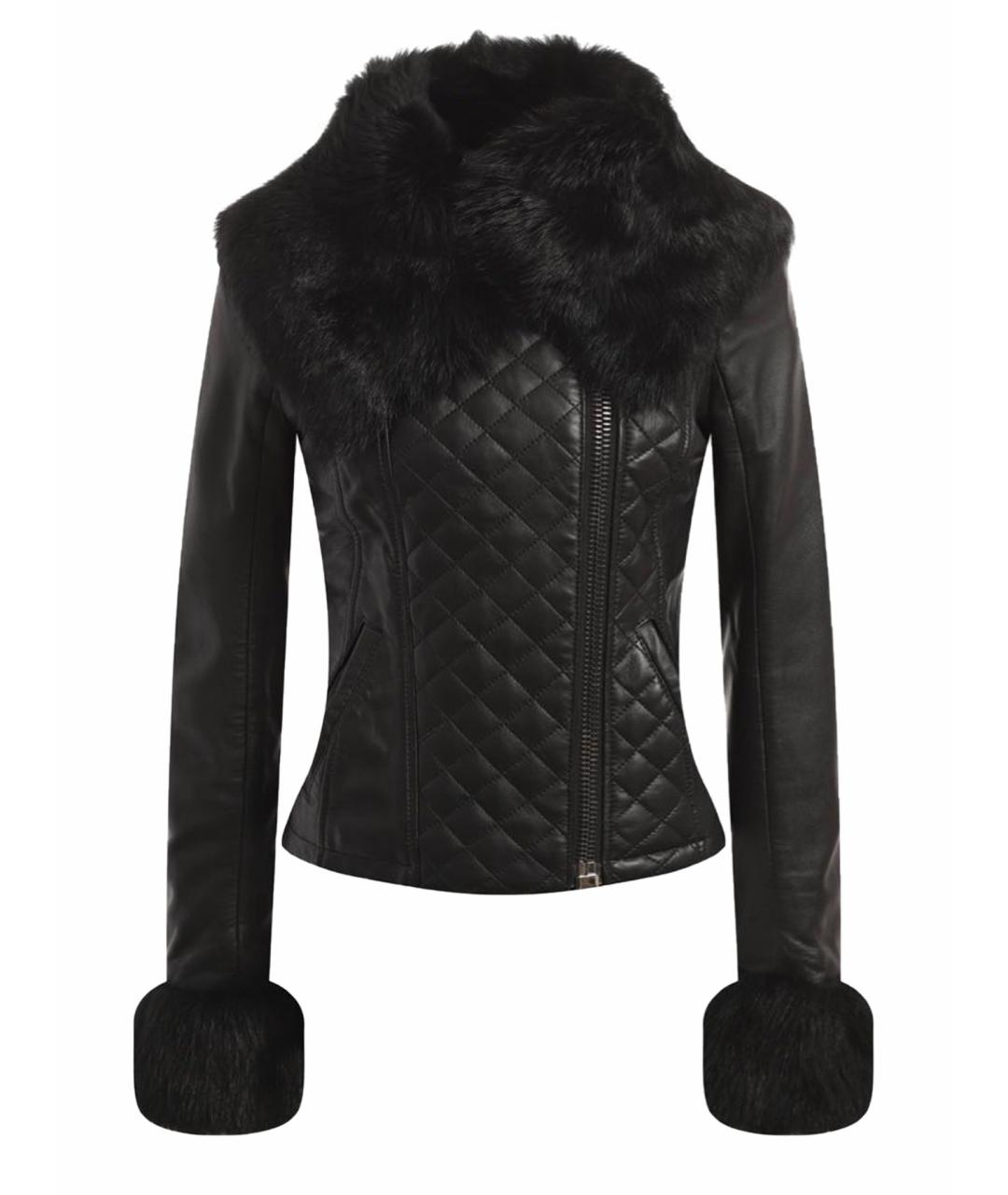 PHILIPP PLEIN Черная кожаная куртка, фото 1