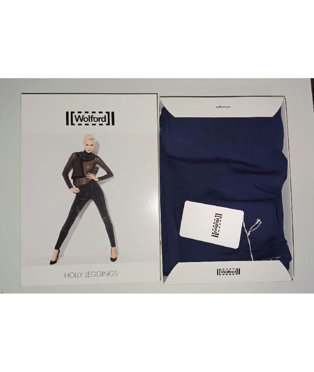 WOLFORD Темно-синие вискозные леггинсы и велосипедки, фото 2