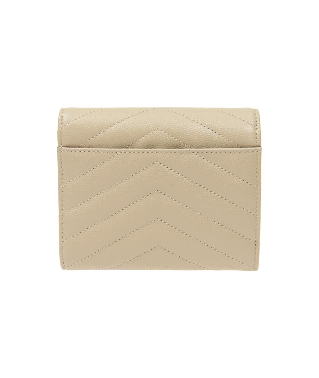 SAINT LAURENT Белый кожаный кошелек, фото 3