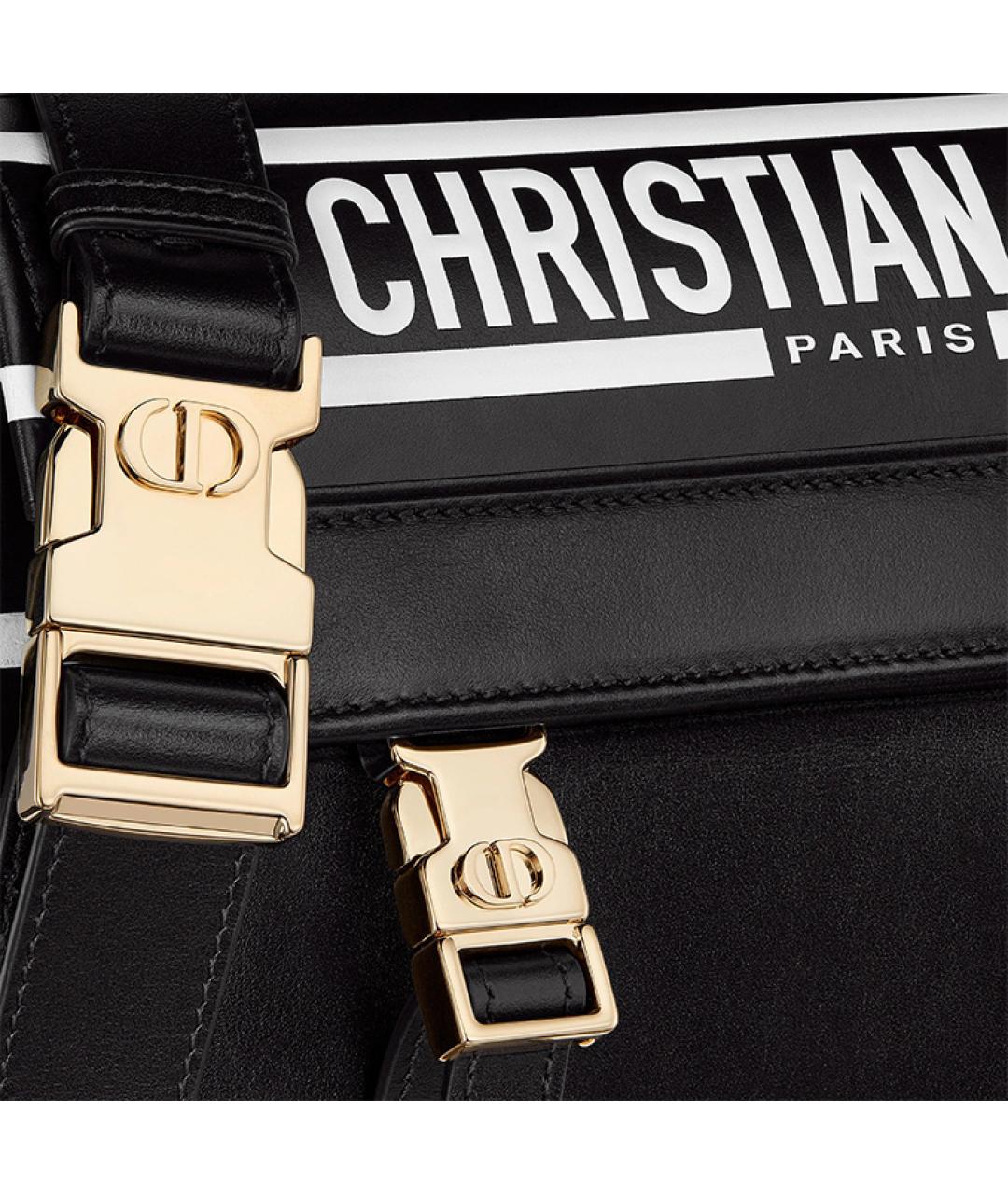 CHRISTIAN DIOR Черная кожаная сумка через плечо, фото 7