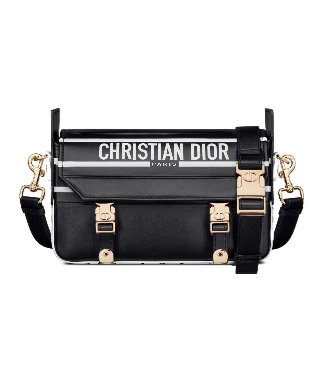 CHRISTIAN DIOR Черная кожаная сумка через плечо, фото 8