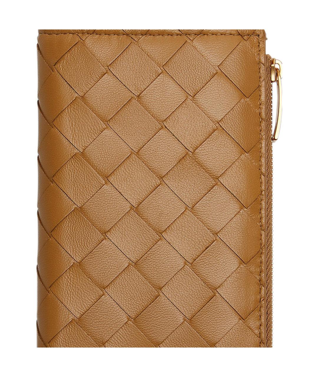 BOTTEGA VENETA Коричневый кожаный кошелек, фото 3