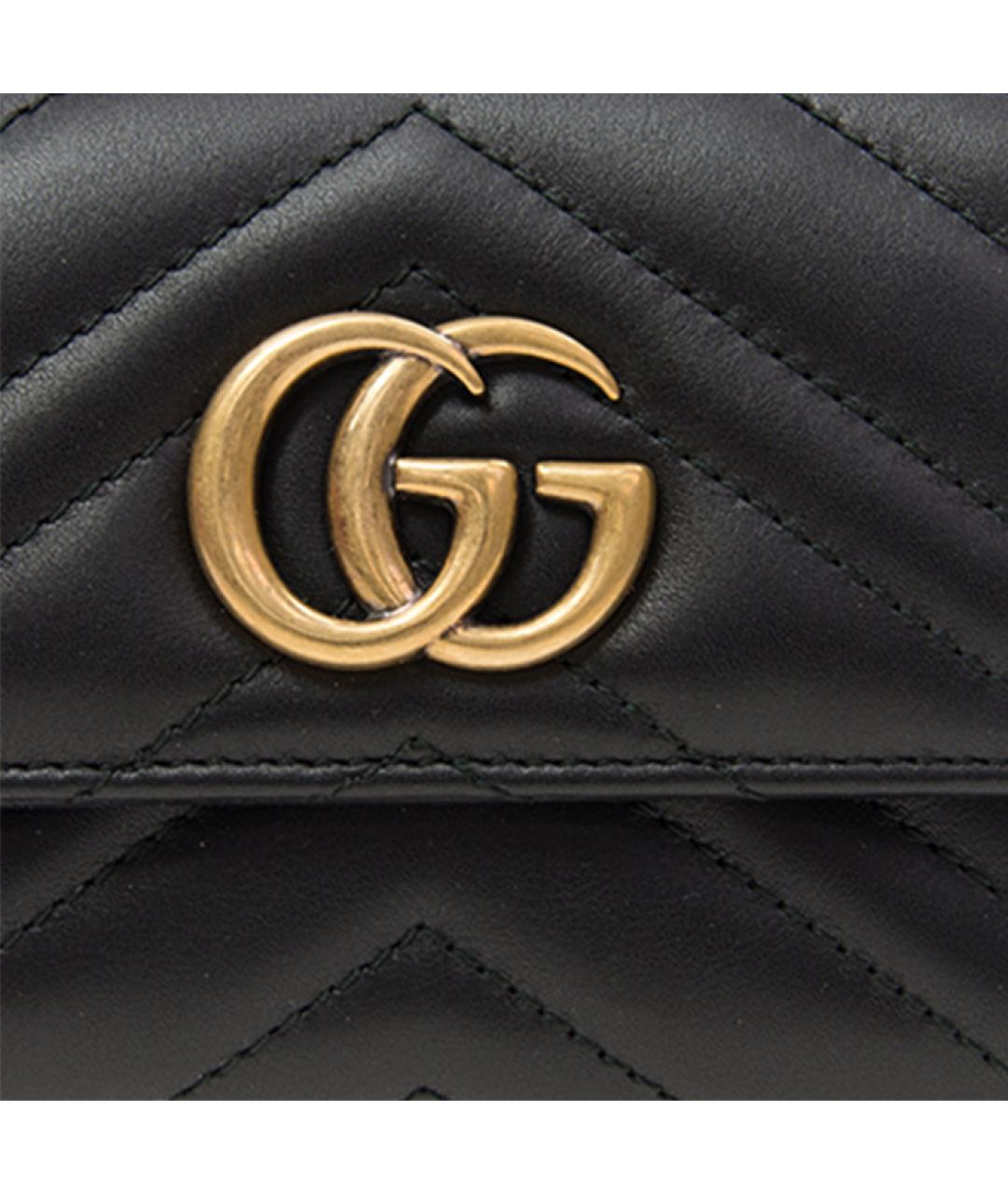 GUCCI Черный кожаный кошелек, фото 5