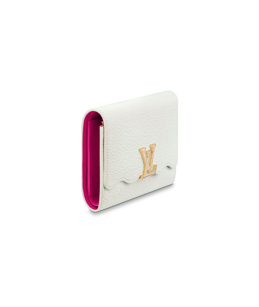 LOUIS VUITTON Белый кожаный кошелек, фото 2