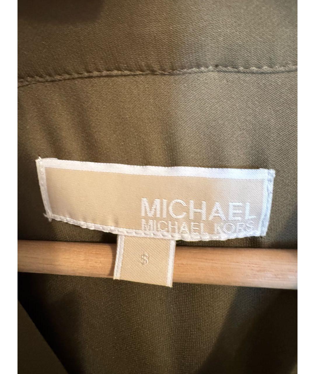 MICHAEL KORS Зеленая шелковая блузы, фото 7
