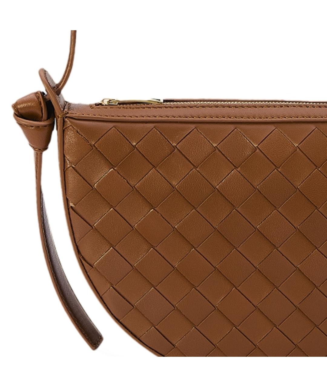 BOTTEGA VENETA Коричневая кожаная сумка через плечо, фото 5