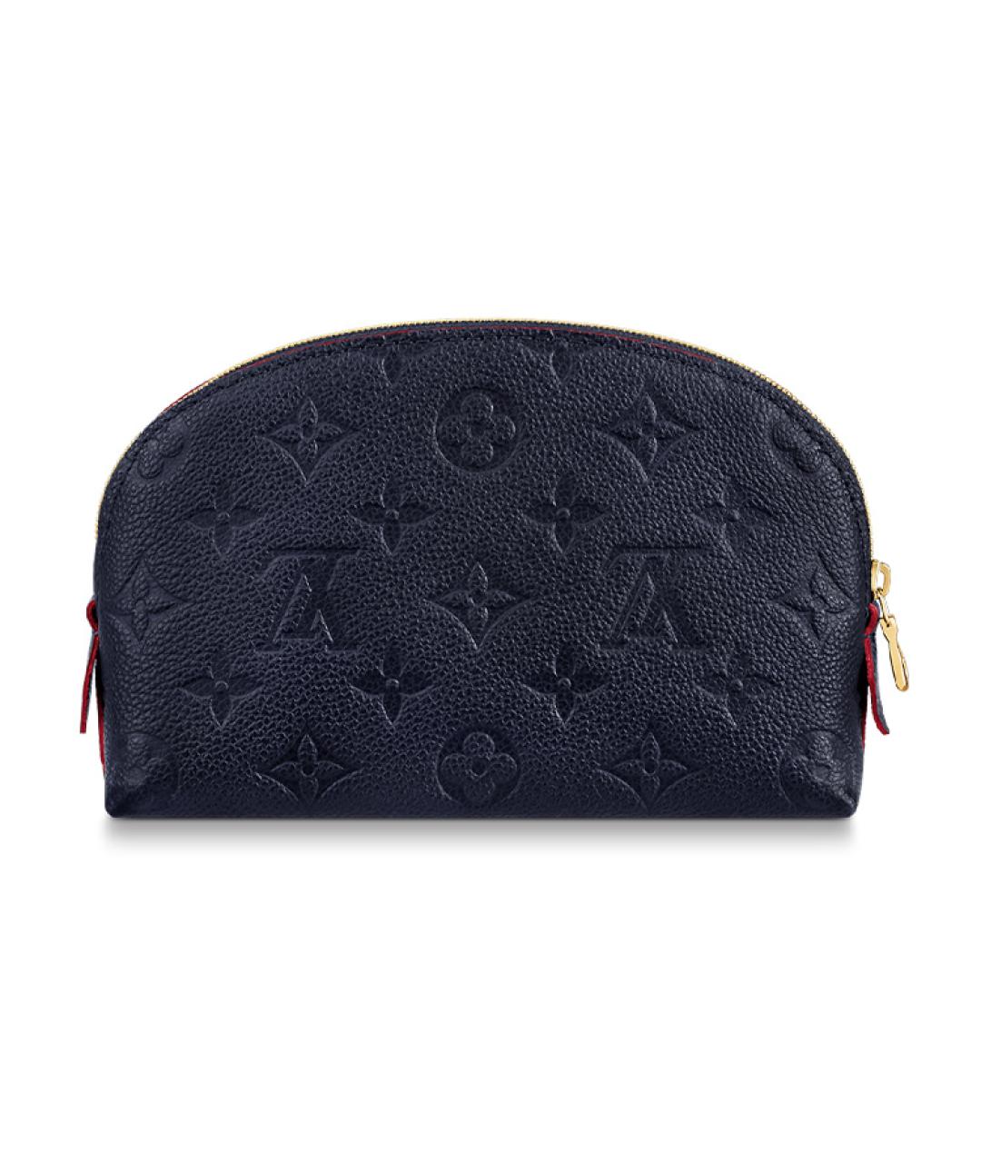 LOUIS VUITTON Темно-синяя кожаная косметичка, фото 3