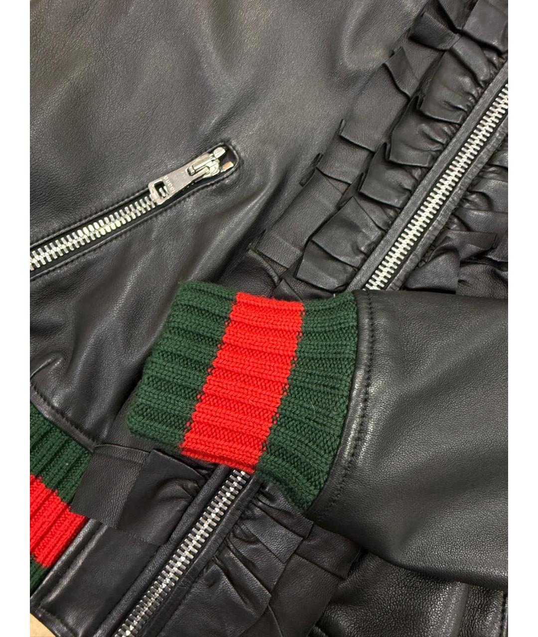 GUCCI Черная кожаная куртка, фото 4