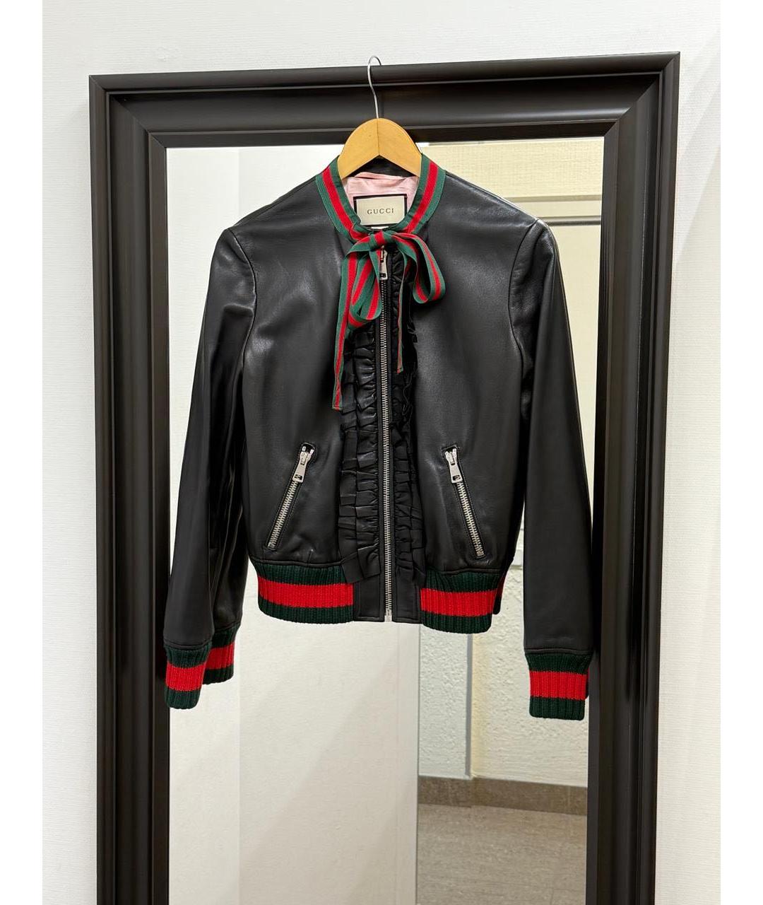 GUCCI Черная кожаная куртка, фото 2