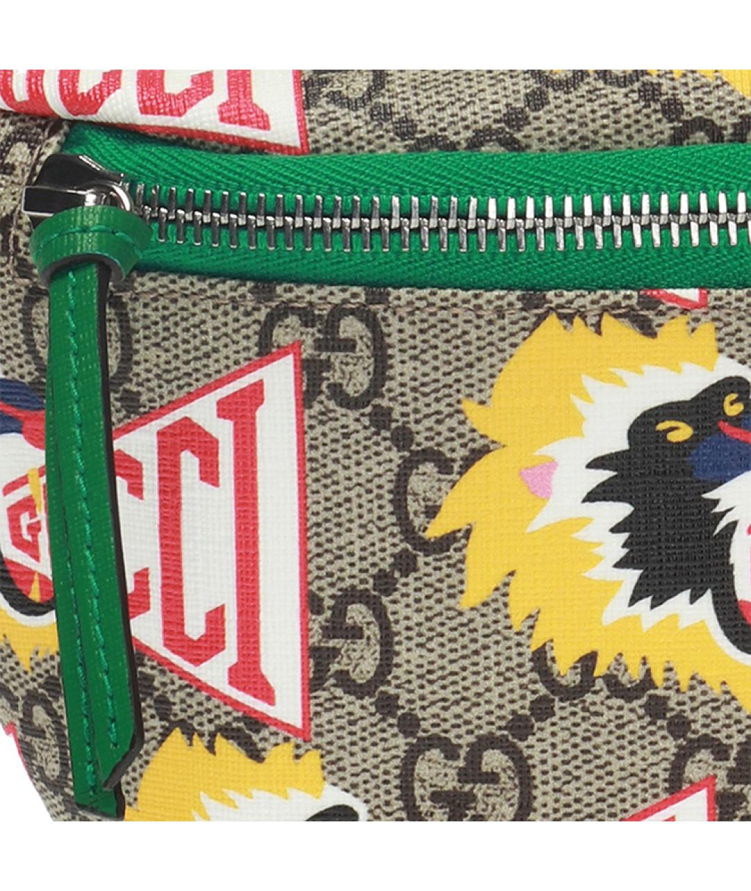 GUCCI Зеленая кожаная поясная сумка, фото 4