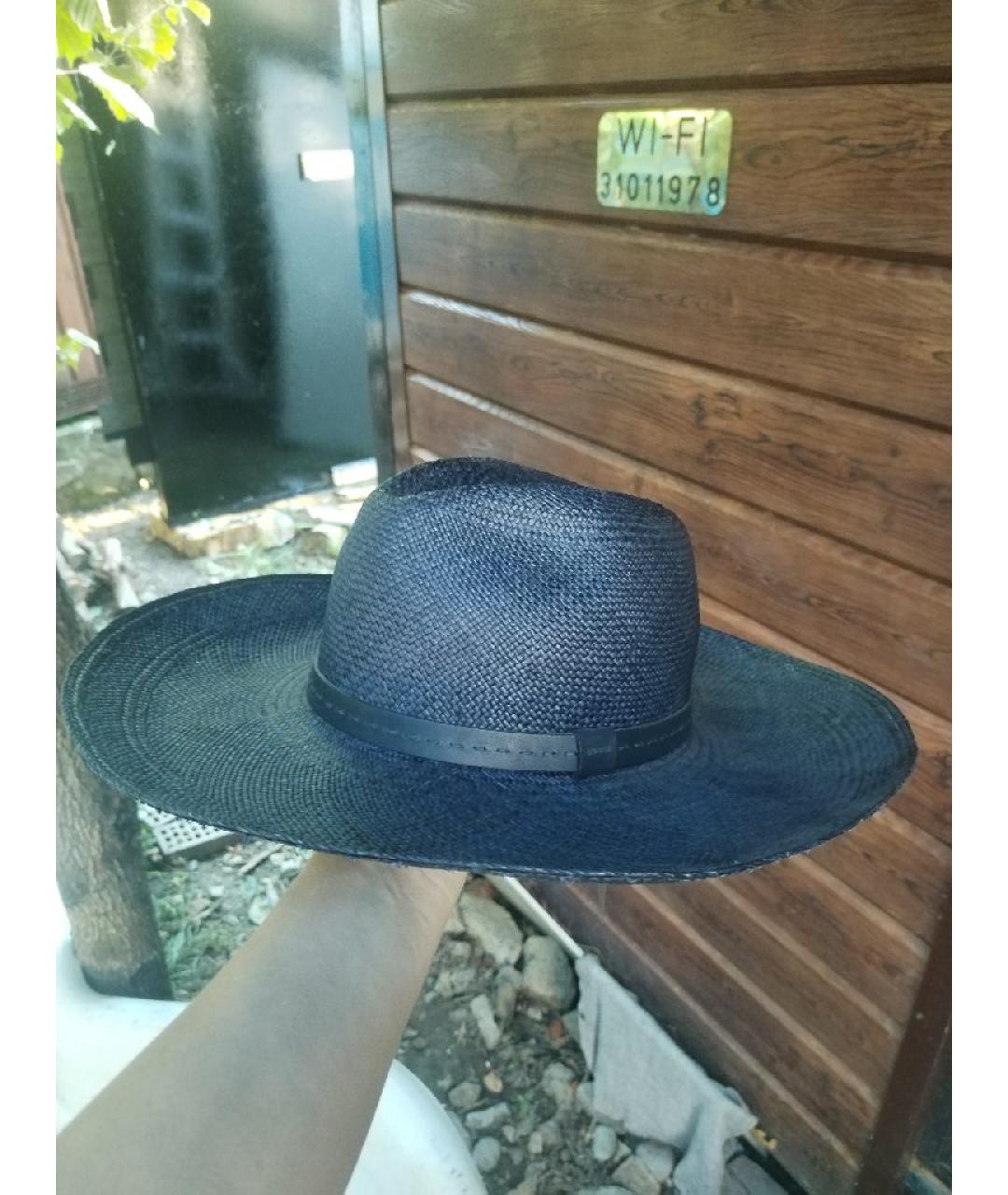 GUCCI Темно-синяя соломенная шляпа, фото 8