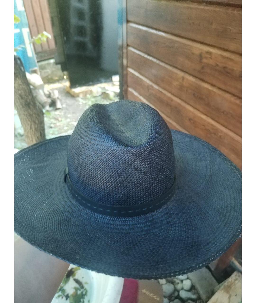 GUCCI Темно-синяя соломенная шляпа, фото 2