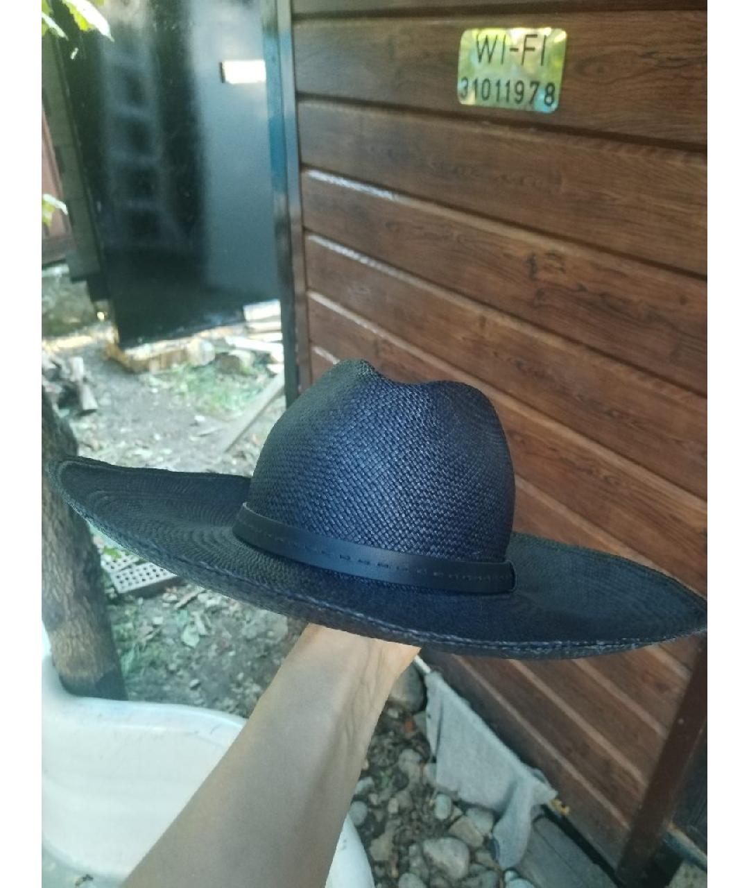 GUCCI Темно-синяя соломенная шляпа, фото 3