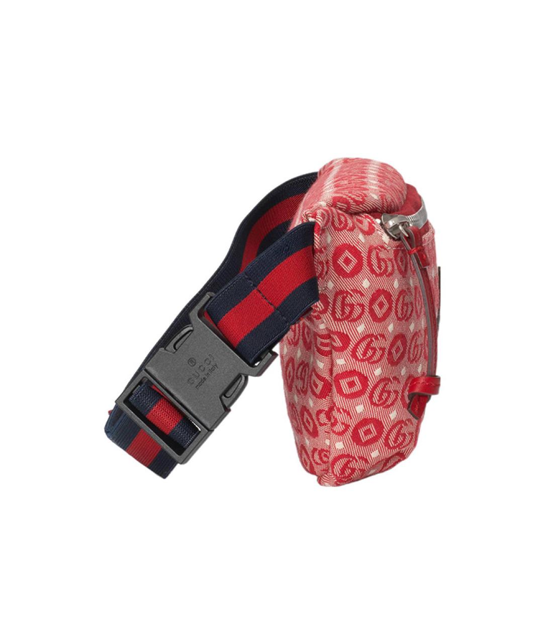 GUCCI Красная хлопковая поясная сумка, фото 3
