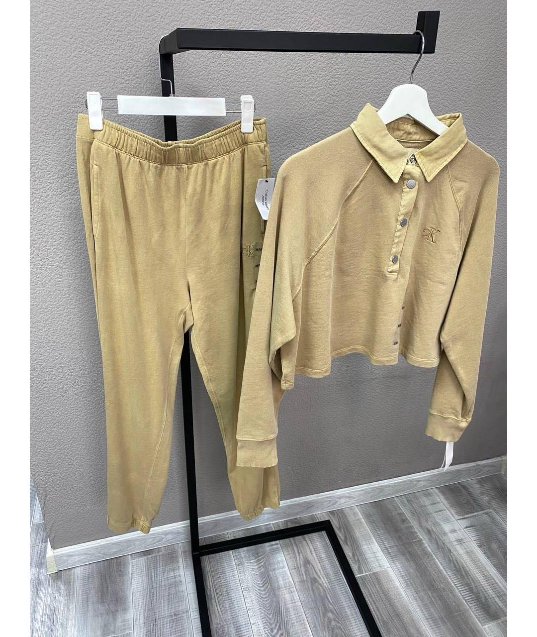 CALVIN KLEIN Бежевый хлопковый костюм с брюками, фото 4