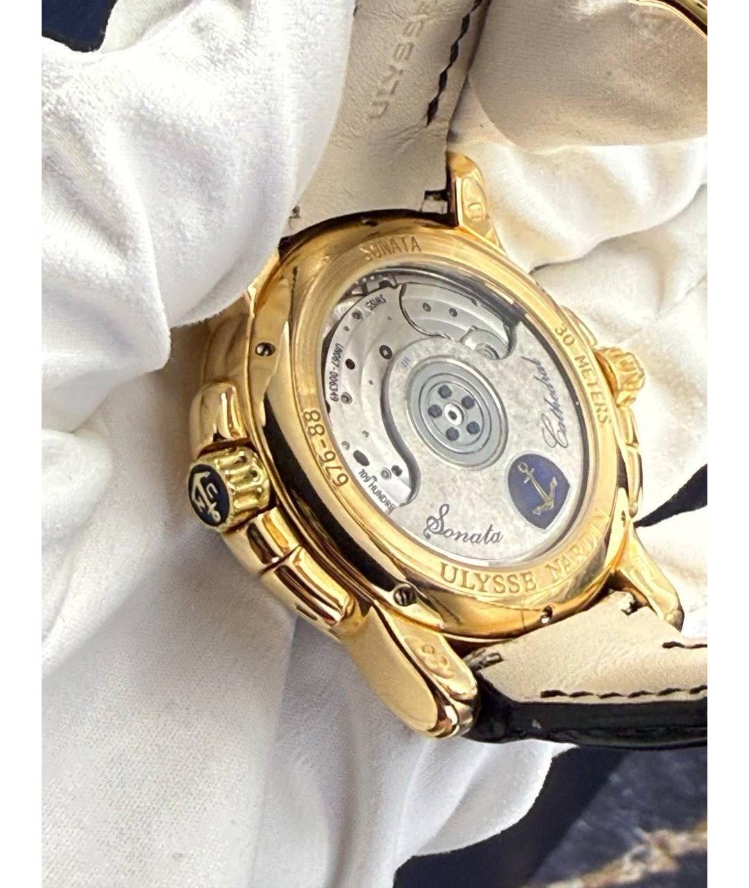 Ulysse Nardin Черные часы из розового золота, фото 6