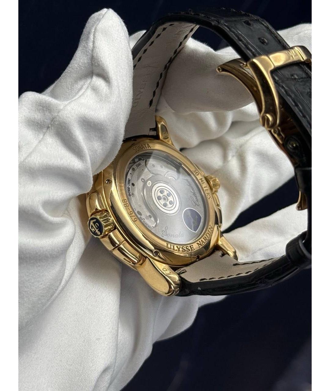 Ulysse Nardin Черные часы из розового золота, фото 4