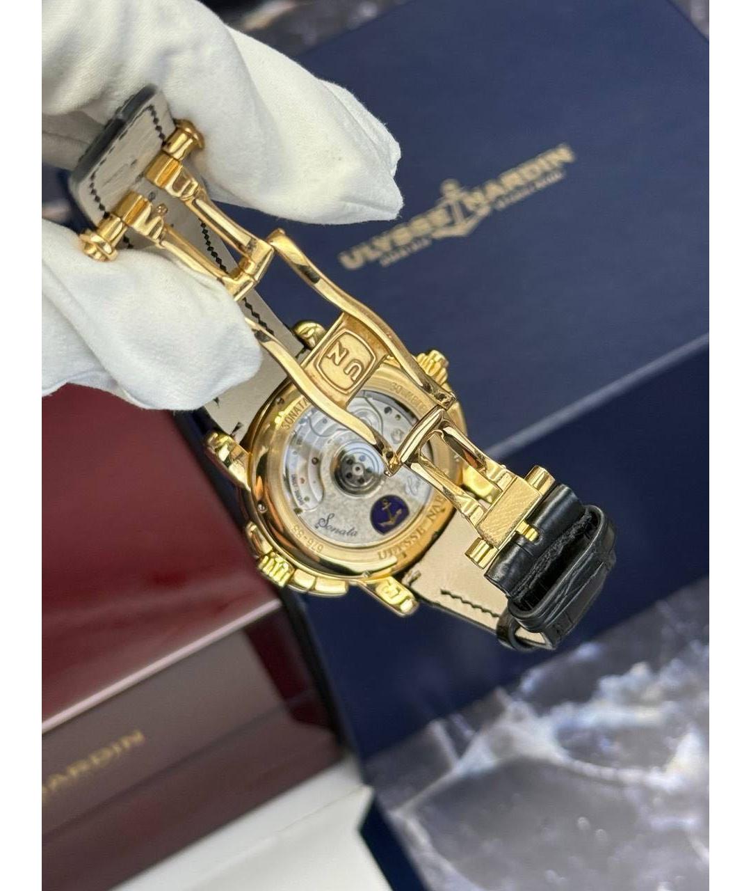 Ulysse Nardin Черные часы из розового золота, фото 8