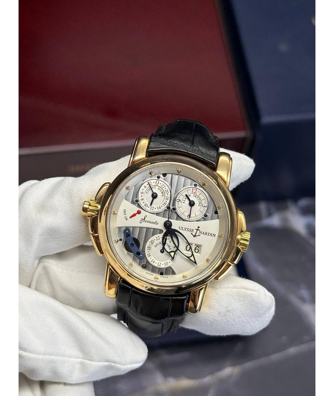 Ulysse Nardin Черные часы из розового золота, фото 9