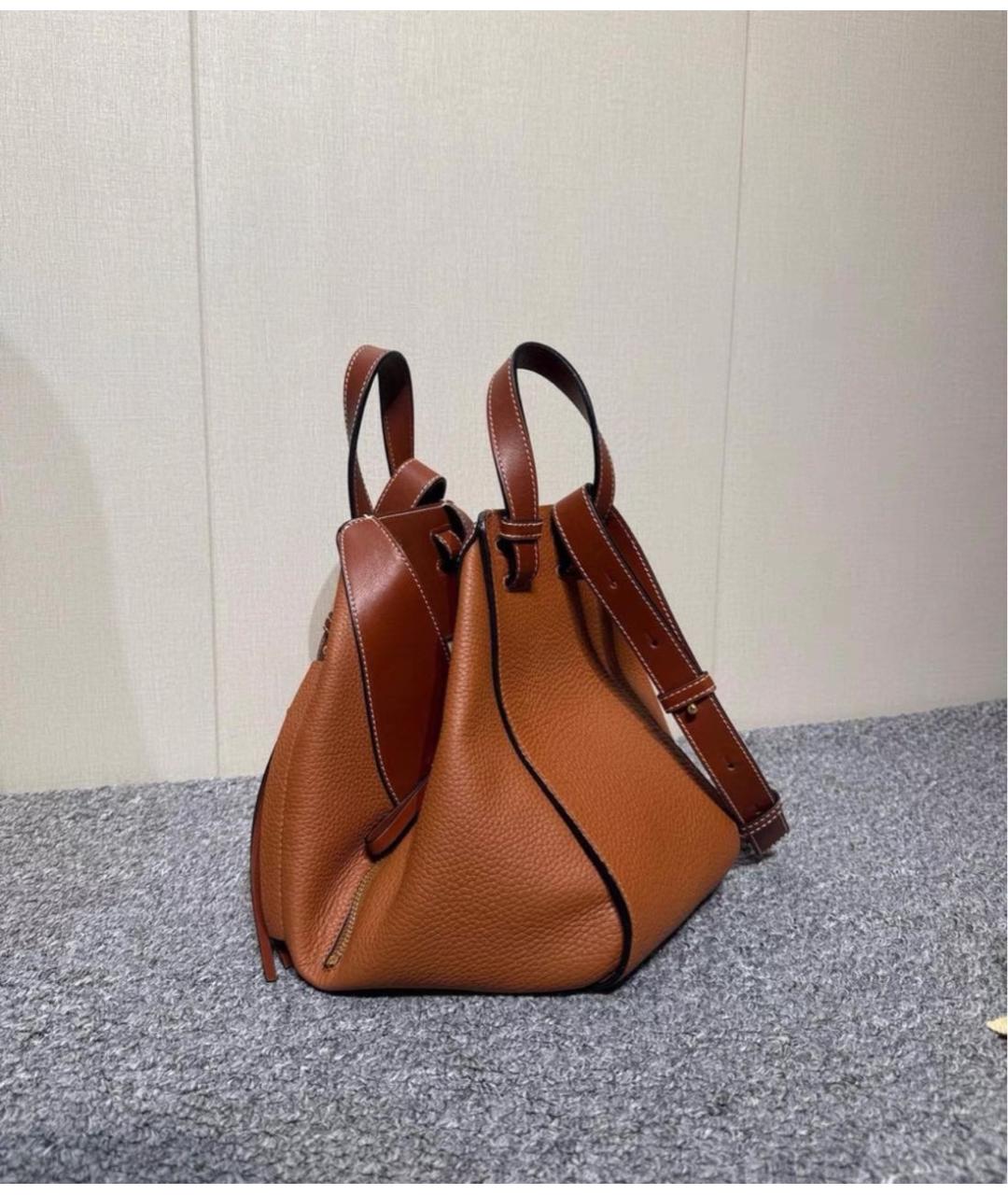 LOEWE Коричневая кожаная сумка с короткими ручками, фото 7