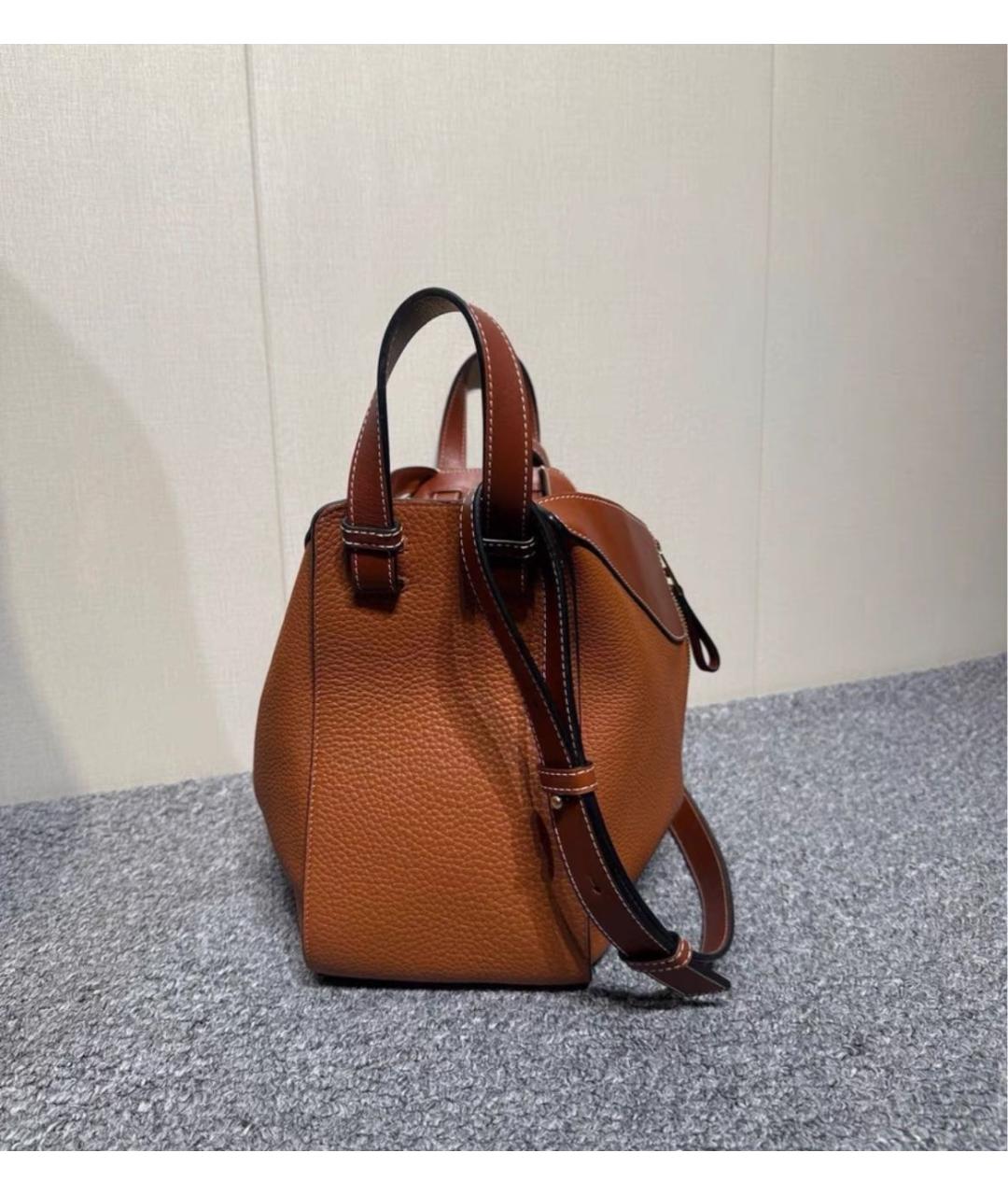LOEWE Коричневая кожаная сумка с короткими ручками, фото 3