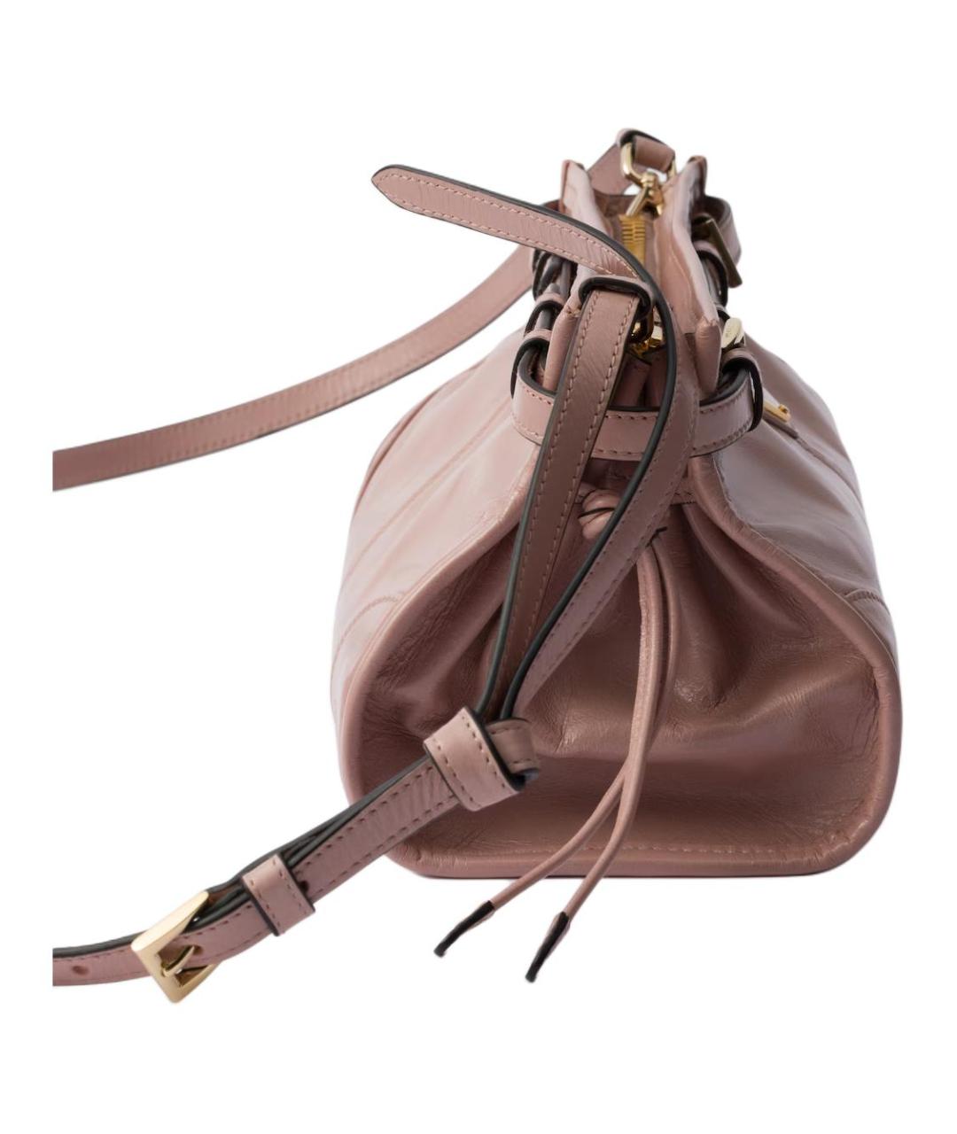PRADA Розовая кожаная сумка через плечо, фото 3